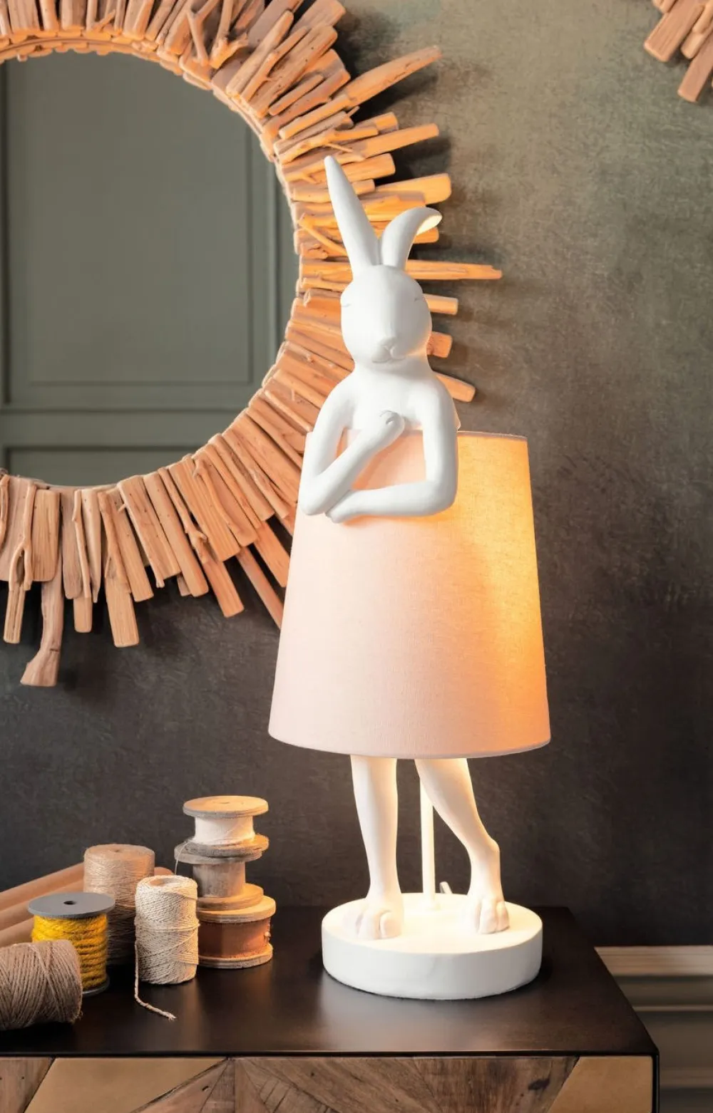 Lampy Stołowe*KARE Design Lampa Stołowa Animal Rabbit 27x68 Cm Biała