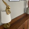 Lampy Stołowe*KARE Design Lampa Stołowa Animal Rabbit 17x50 Cm Złota - Klosz Biały