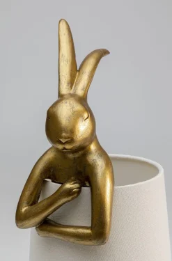 Lampy Stołowe*KARE Design Lampa Stołowa Animal Rabbit 17x50 Cm Złota - Klosz Biały