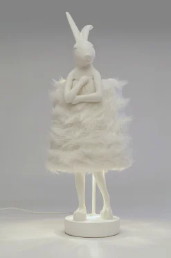 Lampy Stołowe*KARE Design Lampa Stołowa Biała Królik Abażur Futrzasty 68 Cm