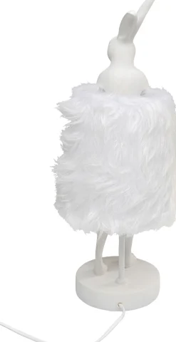 Lampy Stołowe*KARE Design Lampa Stołowa Biała Królik Abażur Futrzasty 50 Cm
