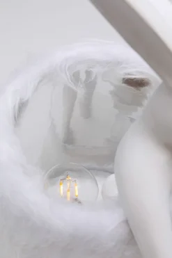 Lampy Stołowe*KARE Design Lampa Stołowa Biała Królik Abażur Futrzasty 50 Cm