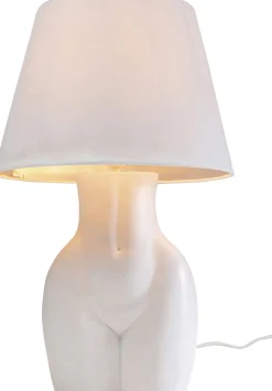 Lampy Stołowe*KARE Design Lampa Stołowa Biała Z Abażurem Motyw Ludzkiego Ciała Ø30x48 Cm
