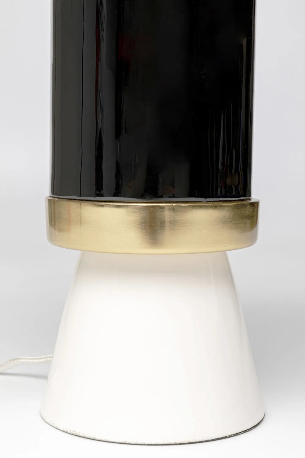 Lampy Stołowe*KARE Design Lampa Stołowa Biało-czarna Stalowa Emaliowana 51 Cm