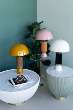 Lampy Stołowe*KARE Design Lampa Stołowa Biało-czarna Stalowa Emaliowana 51 Cm
