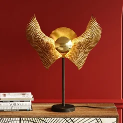 Lampy Stołowe*KARE Design Lampa Stołowa Bird Wings 61x76 Cm Czarno-złota