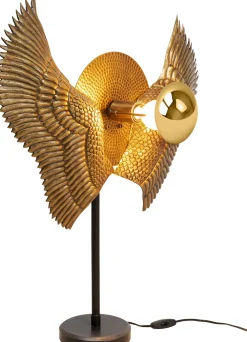 Lampy Stołowe*KARE Design Lampa Stołowa Bird Wings 61x76 Cm Czarno-złota