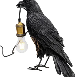 Lampy Stołowe*KARE Design Lampa Stołowa Crow 14x34 Cm Czarna Matowa