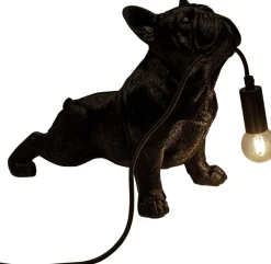 Lampy Stołowe*KARE Design Lampa Stołowa Czarna Motyw Zwierzęcy Pies 28x35 Cm