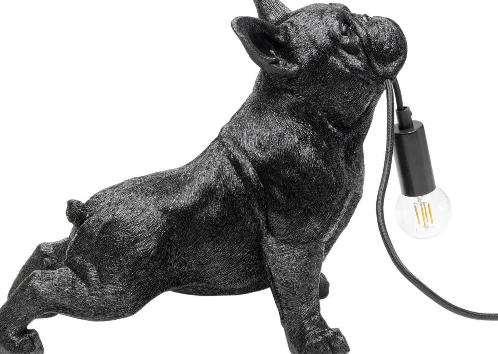 Lampy Stołowe*KARE Design Lampa Stołowa Czarna Motyw Zwierzęcy Pies 28x35 Cm