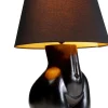Lampy Stołowe*KARE Design Lampa Stołowa Czarna Z Abażurem Motyw Ludzkiego Ciała Ø30x48 Cm