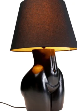 Lampy Stołowe*KARE Design Lampa Stołowa Czarna Z Abażurem Motyw Ludzkiego Ciała Ø30x48 Cm