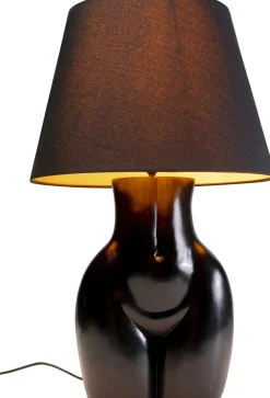 Lampy Stołowe*KARE Design Lampa Stołowa Czarna Z Abażurem Motyw Ludzkiego Ciała Ø30x48 Cm