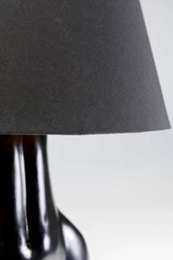 Lampy Stołowe*KARE Design Lampa Stołowa Czarna Z Abażurem Motyw Ludzkiego Ciała Ø30x48 Cm