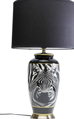 Lampy Stołowe*KARE Design Lampa Stołowa Czarno-biała Motyw Zebry 71 Cm Podstawa Z Porcelany