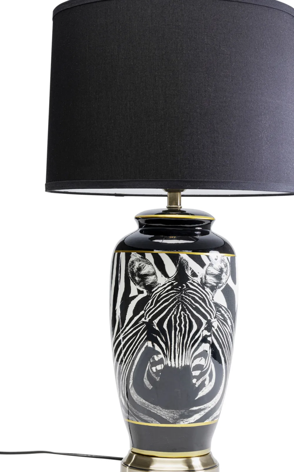 Lampy Stołowe*KARE Design Lampa Stołowa Czarno-biała Motyw Zebry 71 Cm Podstawa Z Porcelany