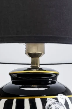 Lampy Stołowe*KARE Design Lampa Stołowa Czarno-biała Motyw Zebry 71 Cm Podstawa Z Porcelany