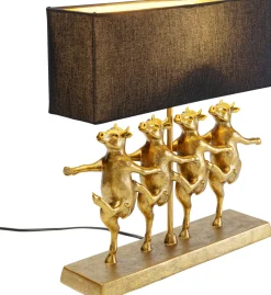 Lampy Stołowe*KARE Design Lampa Stołowa Czarno-złota Tańczące Krowy 41x44 Cm