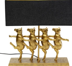 Lampy Stołowe*KARE Design Lampa Stołowa Czarno-złota Tańczące Krowy 41x44 Cm