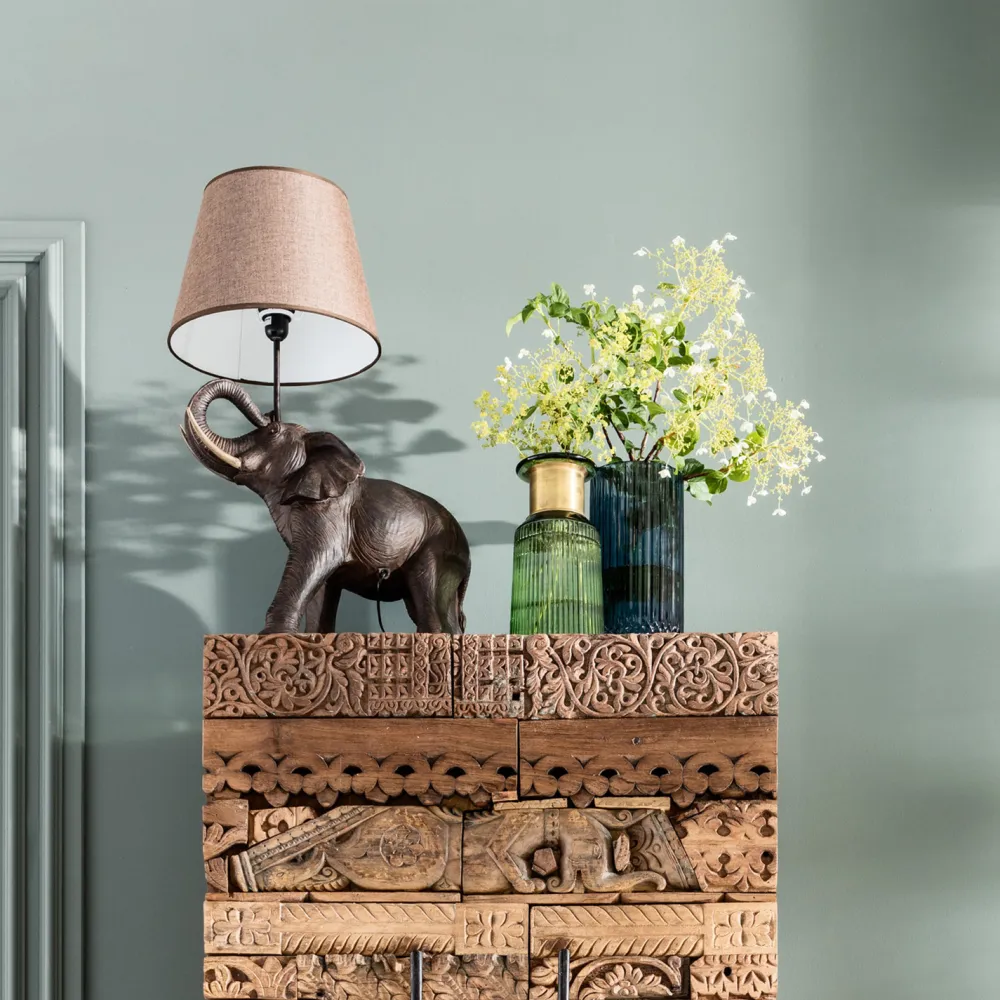 Lampy Stołowe*KARE Design Lampa Stołowa Elephant Safari 52x74 Cm Brązowa