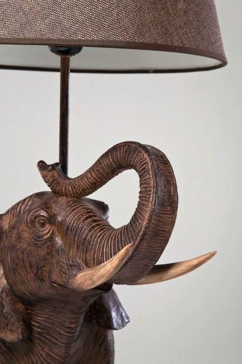 Lampy Stołowe*KARE Design Lampa Stołowa Elephant Safari 52x74 Cm Brązowa