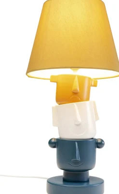 Lampy Stołowe*KARE Design Lampa Stołowa Kolorowa Kamionka I Bawełna Motyw Twarzy Ø25x45 Cm