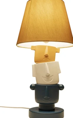 Lampy Stołowe*KARE Design Lampa Stołowa Kolorowa Kamionka I Bawełna Motyw Twarzy Ø25x45 Cm