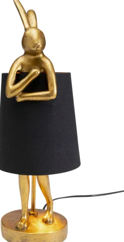 Lampy Stołowe*KARE Design Lampa Stołowa Królik Złoty Abażur Czarny 50 Cm
