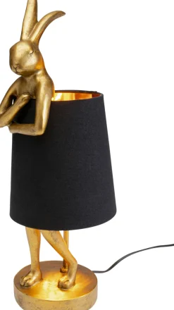 Lampy Stołowe*KARE Design Lampa Stołowa Królik Złoty Abażur Czarny 50 Cm
