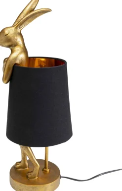 Lampy Stołowe*KARE Design Lampa Stołowa Królik Złoty Abażur Czarny 50 Cm