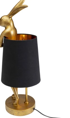 Lampy Stołowe*KARE Design Lampa Stołowa Królik Złoty Abażur Czarny 50 Cm