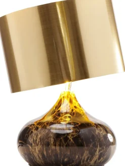 Lampy Stołowe*KARE Design Lampa Stołowa Mamo Deluxe 30x41 Cm Brązowo-czarna - Klosz Złoty
