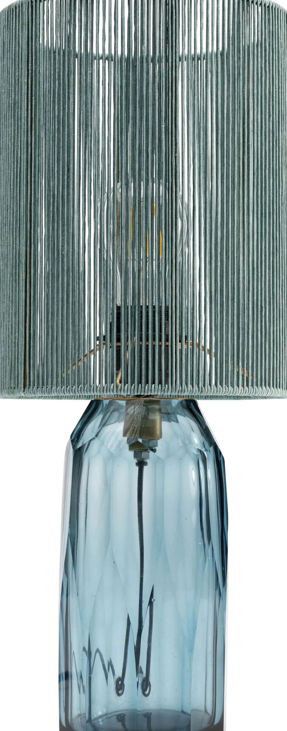 Lampy Stołowe*KARE Design Lampa Stołowa Niebieska Szkło I Tkanina 42 Cm