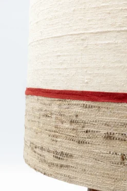 Lampy Stołowe*KARE Design Lampa Stołowa Podstawa Drewno Mango Brązowe Abażur Biało-szary Ø30x61 Cm