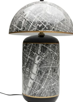 Lampy Stołowe*KARE Design Lampa Stołowa Porcelana I Stal Ulice Paryża Ø38x60 Cm