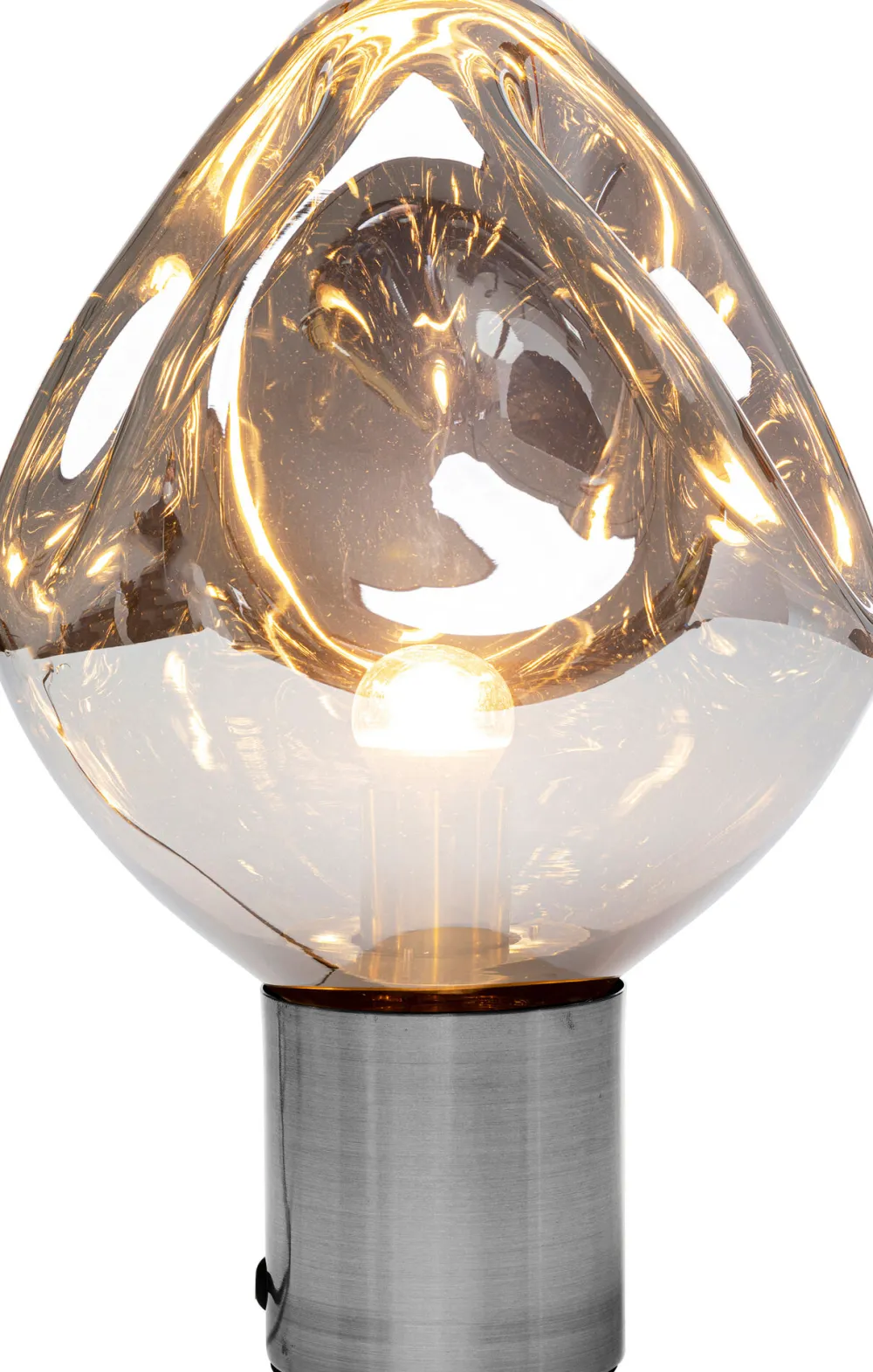 Lampy Stołowe*KARE Design Lampa Stołowa Przydymiona Stal I Szkło 38 Cm