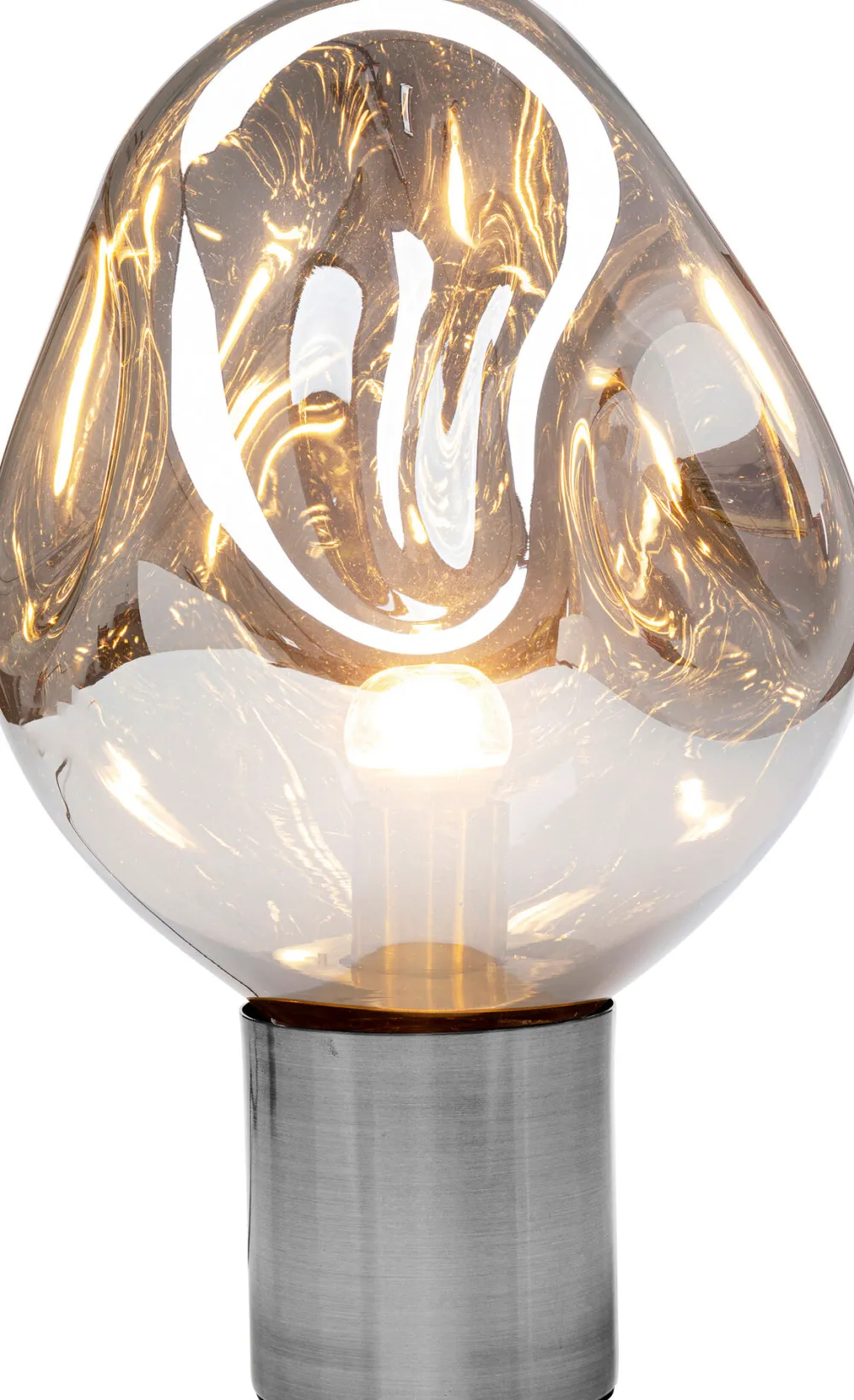 Lampy Stołowe*KARE Design Lampa Stołowa Przydymiona Stal I Szkło 38 Cm