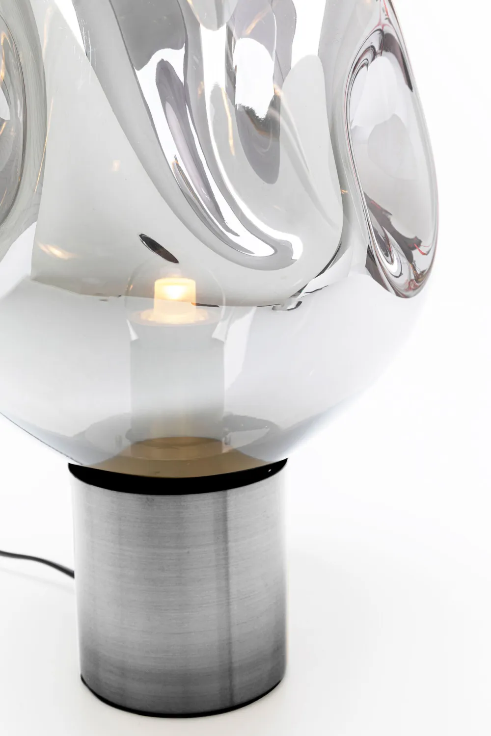 Lampy Stołowe*KARE Design Lampa Stołowa Przydymiona Stal I Szkło 38 Cm