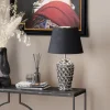 Lampy Stołowe*KARE Design Lampa Stołowa Rose Multi 33x56 Cm Czarno-srebrna