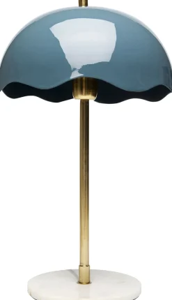 Lampy Stołowe*KARE Design Lampa Stołowa Stal I Marmur Klosz Niebieski Ø30x50 Cm