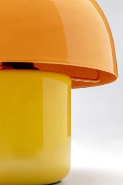 Lampy Stołowe*KARE Design Lampa Stołowa Stalowa Grzybek Kolor Pomarańczowo-żółty Ø20x20 Cm