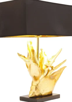 Lampy Stołowe*KARE Design Lampa Stołowa Tropical Flower 51x65 Cm Czarno-złota