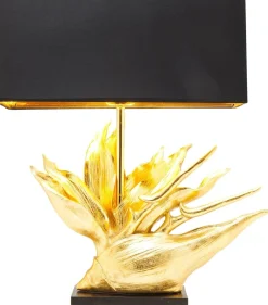Lampy Stołowe*KARE Design Lampa Stołowa Tropical Flower 51x65 Cm Czarno-złota