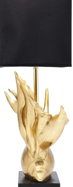 Lampy Stołowe*KARE Design Lampa Stołowa Tropical Flower 51x65 Cm Czarno-złota
