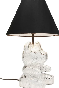Lampy Stołowe*KARE Design Lampa Stołowa Z Abażurem Miś Szkło Lustrzane Ø26x40 Cm