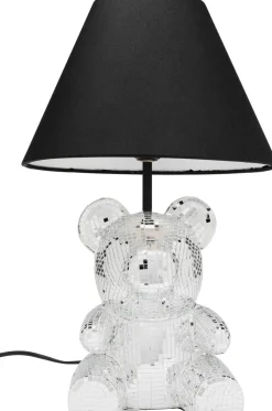 Lampy Stołowe*KARE Design Lampa Stołowa Z Abażurem Miś Szkło Lustrzane Ø26x40 Cm