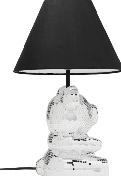 Lampy Stołowe*KARE Design Lampa Stołowa Z Abażurem Miś Szkło Lustrzane Ø26x40 Cm