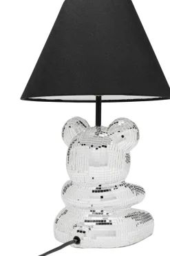 Lampy Stołowe*KARE Design Lampa Stołowa Z Abażurem Miś Szkło Lustrzane Ø26x40 Cm