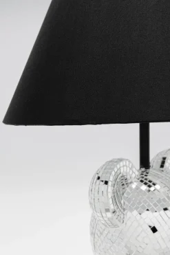 Lampy Stołowe*KARE Design Lampa Stołowa Z Abażurem Miś Szkło Lustrzane Ø26x40 Cm