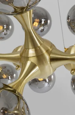 Lampy Wiszące*KARE Design Lampa Wisząca Atomic Balls 140 Cm Złota - Klosze Przydymione